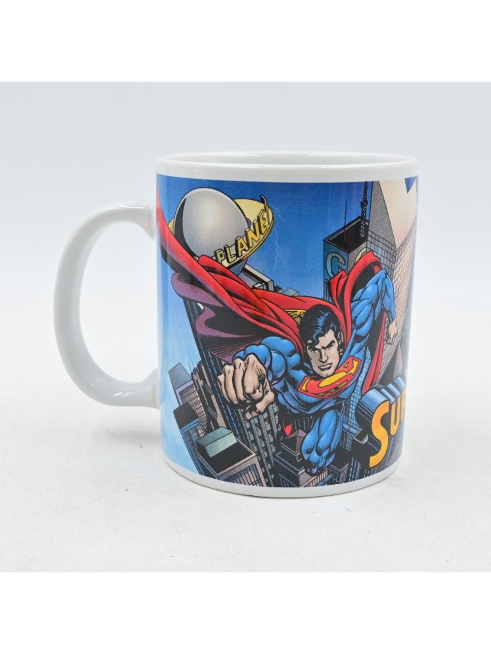 DC Comics Superman Coffee Mug Daily Planet Flying Over Metropolis Ceramic